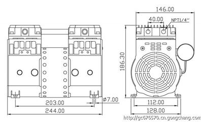 无油活塞式真空泵AP-1400C/V 澳多宝厂家直销，高效洁净之选